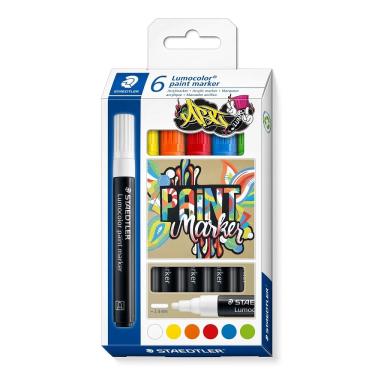 Imagem de Caneta TIPO POSCA LUMOCOLOR Ponta redonda 6 Cores STAEDTLER
