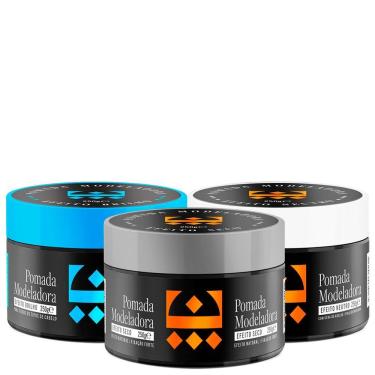 Imagem de Kit Pomada Efeito Seco + Brilho + Neutro Embaixador 250G