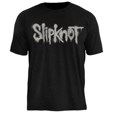 Imagem de Camiseta de Banda Stamp Slipknot em Algodão manga Curta Gola Redonda-Unissex