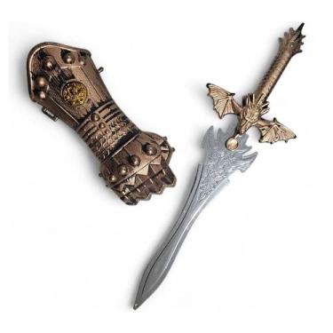 Imagem de Espada e Manopla de Combate Medieval Brinquedo Warrior 7970 - Wellkids
