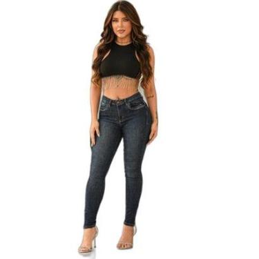 Imagem de CALÇA JEANS SKINNY FEMININA CINTURA MÉDIA ZÍPER LATERAL DA BARRA 23475-Feminino
