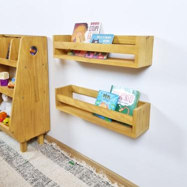 Imagem de Kit 2 Prateleiras Livros Cor Mel