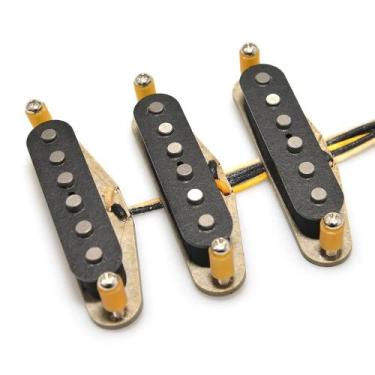 Imagem de Captadores De Guitarra Vintage 1969 SSS Alnico 5 Feitos À Mão Com Plac