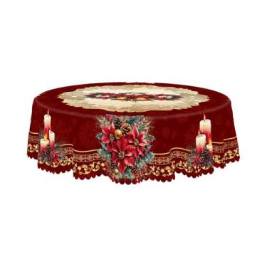 Imagem de Toalha De Mesa Temática De Natal Vermelha Estilo Vintage Country Para 