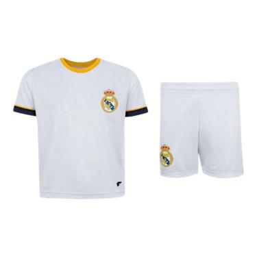 Imagem de Kit Camisa e Calção Braziline Mini Craque Real Madrid Infantil-Unissex