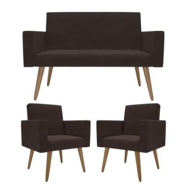 Imagem de Kit Sófa 2 Lugares E 2 Poltronas Para Sala De Estar Recepção - Móveis 