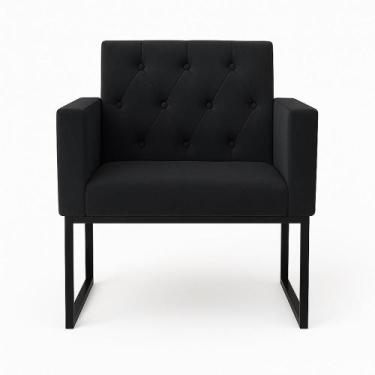 Imagem de Poltrona Para Sala De Estar Reforçada Recepção Base Ferro - Móveis Maf