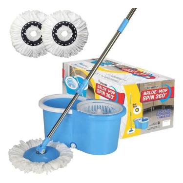 Imagem de Esfregão Giratório Citylimp Spin Mop 360 Cabo Inox Microfib - Congratu