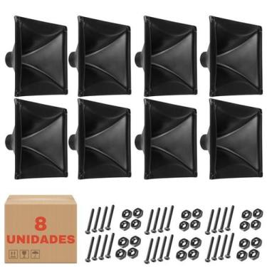 Imagem de Kit 08 Corneta LC 015 Retangular Driver Som Com Parafusos - PERMAK
