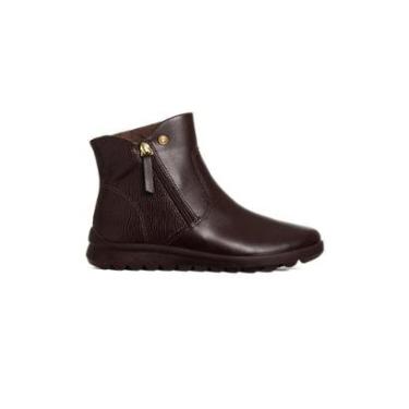 Imagem de Bota Cano Curto Comfortflex Forrada Ziper Marrom-Unissex