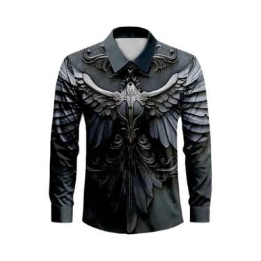 Imagem de Camisa Masculina De Manga Longa Casual Elegante Com Lapela E Botões Pa