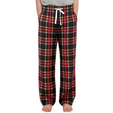 Imagem de Calça Pijama Infantil PATPAT Xadrez Vermelho e Preto Tamanho 9-10