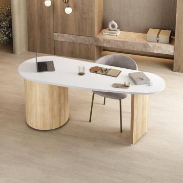 Imagem de Escrivaninha Mesa Orgânica Curva com Escritório e Home Office Refinado
