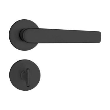Imagem de Fechadura Porta Pado Concept Preta 40mm Roseta Redonda
