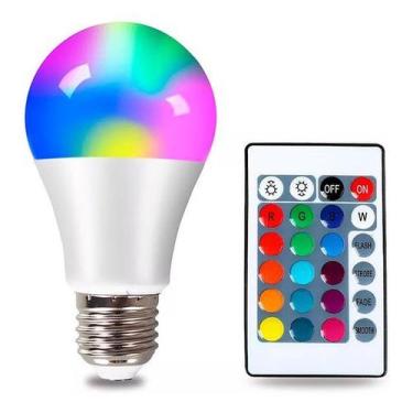Imagem de Lâmpada Led 10w Rgb Colorida Com Controle Remoto Bulb - RoHs