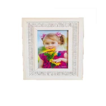 Imagem de Porta-Retrato Offwhite 10x15 para Decoracao Branco em Madeira Dela Home