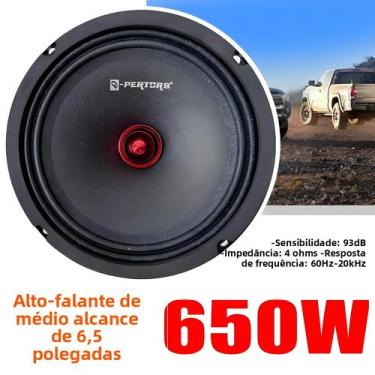 Imagem de Alto-falante Universal Para Carro De 6,5 Polegadas 650W Midrange Hifi 