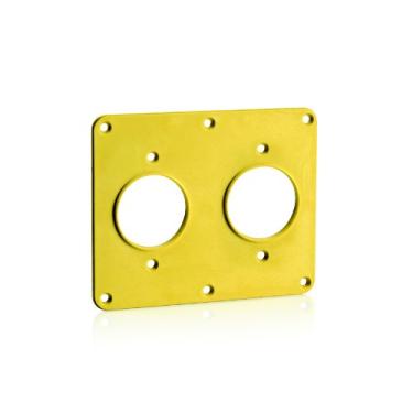 Imagem de Leviton 3263-Y 2 entradas, 3,9 cm (1,56 polegadas) de diâmetro, cobertura de receptáculo único, amarelo