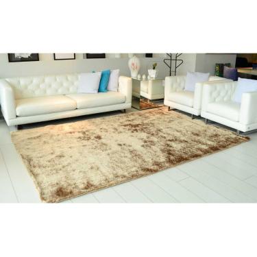 Imagem de Tapete Felpudo Linha Soft Luxo Bege 150 x 200 cm Villa Textil