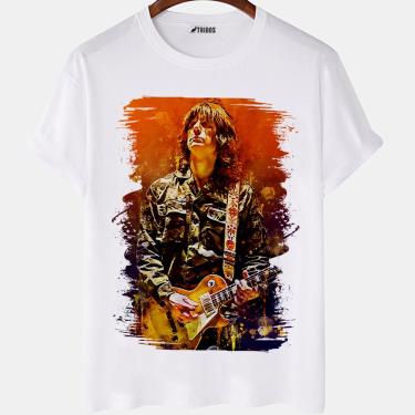 Imagem de Camiseta masculina John Squire Stone Roses Guitarrista Camisa Blusa Branca Estampada
