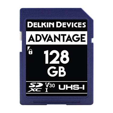 Imagem de Delkin Devices Cartão de memória SDXC Advantage de 128 GB UHS-I (U3/V30) - Cartão SD de alta velocidade 128 GB para câmeras | Cartões de memória para câmeras com UHD 4K, Full HD, à prova de