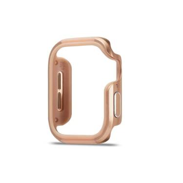 Imagem de ZiEuooo Compatível com Apple Watch Case Series 6 5 4 3 2 1 SE para Iwatch 38 40 42 44 MM Capa protetora de liga de alumínio sólida e durável (40 mm, ouro rosa)