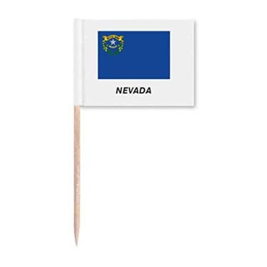 Imagem de Outline Flag State Nevada Toothpick Flags Marker Topper Decoração de Festa