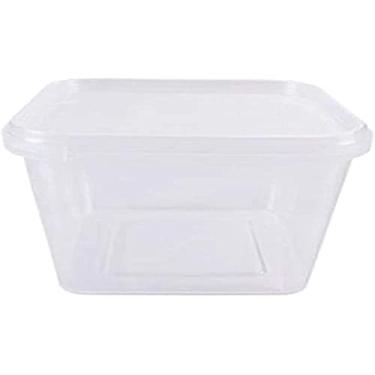 Imagem de Pote Descartável, Prafesta, 250 ml, Quadrado, Tampa Com Lacre, Pacote com 10