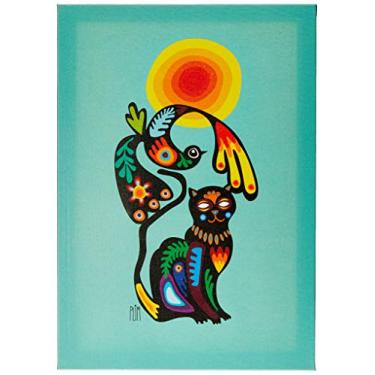 Imagem de Arte Maníacos Quadro Decorativo em Tela Canvas Gato Passaro Plim - 46x32,5cm