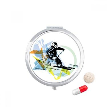 Imagem de Bolsa esportiva de inverno para atletas de esqui, aquarela, bolsa de armazenamento de remédios