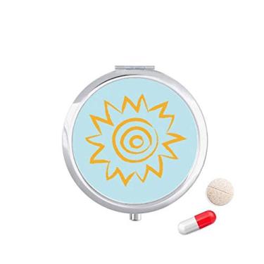 Imagem de Yellow Sun Sunshine Caixa de comprimidos para pintura à mão Caixa de armazenamento de medicamentos Dispensador de recipiente