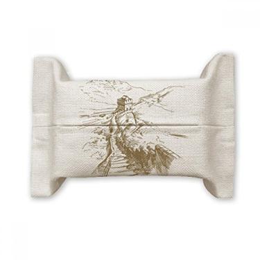 Imagem de The Great Wall China Landmark Sketch Suporte de capa de papel de tecido de algodão e linho