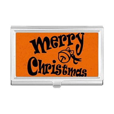Imagem de Caixa de bolso com porta-cartões de visita de Natal com fonte adorável preta