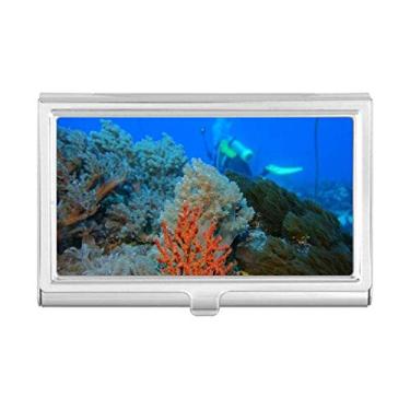 Imagem de Porta-cartões de visita com tema de corais para mergulhar no oceano