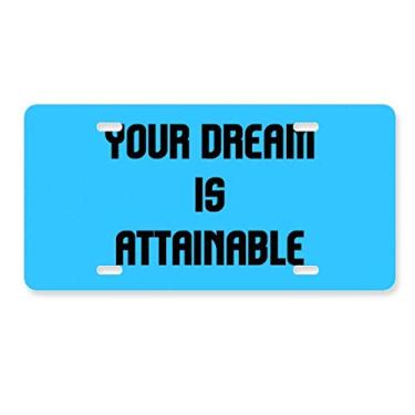 Imagem de DIYthinker Frases inspiradoras alcançáveis placa de licença decoração aço inoxidável automóvel