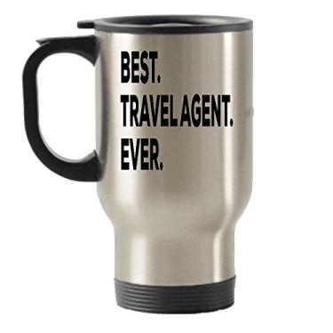 Imagem de Caneca de viagem para agente de viagem – Caneca com isolamento Best Travel Agent Ever Travel - Suprimentos para presentes – Cruise em casa de luxo imobiliário de freio de bicicleta marketing – sob $20