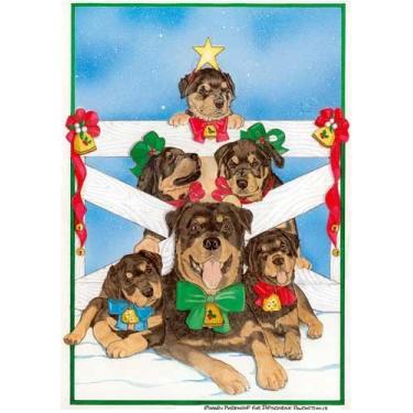 Imagem de Rottweiler – Árvore genealógica: 10 cartões de Natal com envelopes vermelhos – adorável!