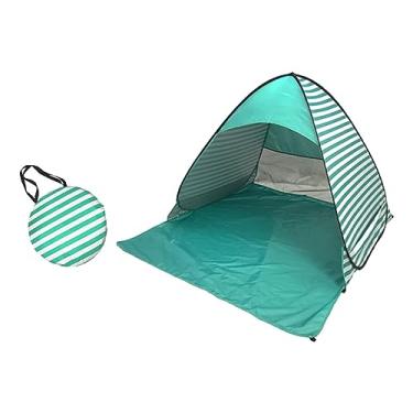 Imagem de Tenda de praia pop-up com bolsa de transporte, proteção solar, fácil configuração, abrigo solar, barraca de acampamento para atividades ao ar livre na, Listras Verdes L