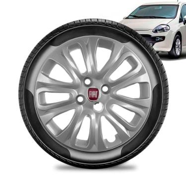 Imagem de Calota Fiat Punto aro 15 2015 a 16 prata todos Emb Vermelho