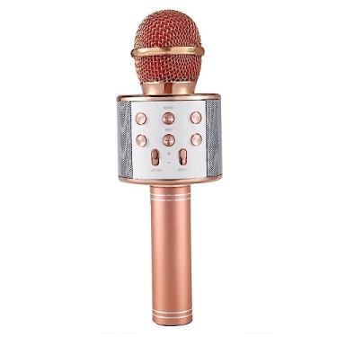Imagem de Microfone Profissional Bluetooth Sem Fio Handheld Karaoke Ktv Usb Jogador Alto-falante Rosê