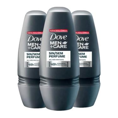 Imagem de Kit Desodorante Roll On Dove Men Sem Perfume 50ml - 3 unidades