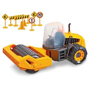Imagem de Brinquedo Trator Rolo Compactor Infantil Grande - Usual Brinquedos
