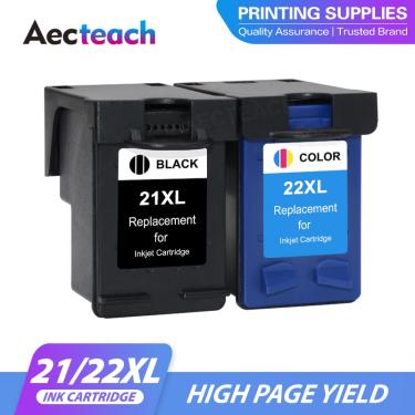 Imagem de Aecteach-Cartuchos de tinta para impressoras  cartuchos para HP 21  22  Hp21  Hp22  Deskjet F2180