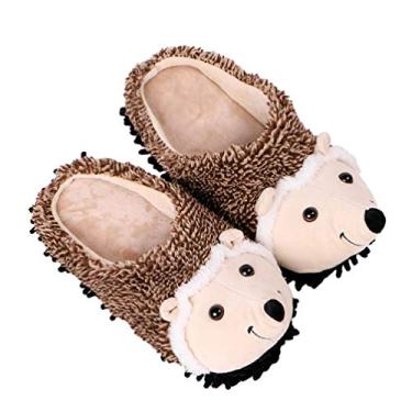Imagem de Holibanna Pantufas femininas felpudas de espuma de memória, chinelos de porco-espinho de desenho fofo forrado com lã, Chinelos de Ouriço, 7.5