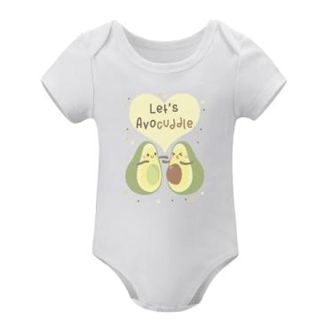 Imagem de SHUYINICE Macacão infantil engraçado para meninos e meninas macacão premium para recém-nascidos Let's Avocado Baby Onesie, Branco, 0-3 Months