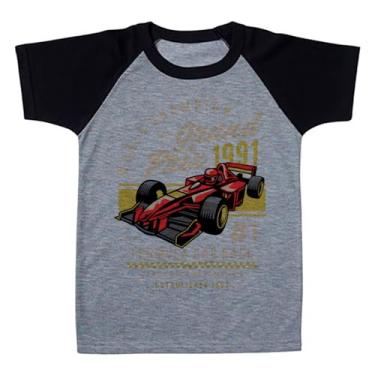 Imagem de Camiseta Raglan Infantil Cinza Carro Formula Um Grand Prix 1991 (BR, Numérico, 2, Regular, Polialgodão)
