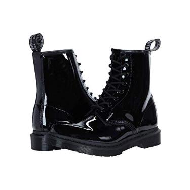 Imagem de Dr. Martens Bota feminina moderna de renda, Lamper de patente preta, 6