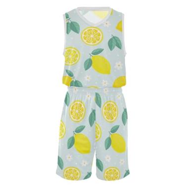 Imagem de Foiosoh Conjunto de shorts para meninos Fruity Lemon sem mangas roupas de verão para meninos PP-GGG, Limão Frutado, P