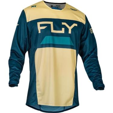 Imagem de Fly Racing Camiseta de recarga cinética para adultos 2024 Marfim/Azul Marinho/Cobalto Pequeno; 377-523S