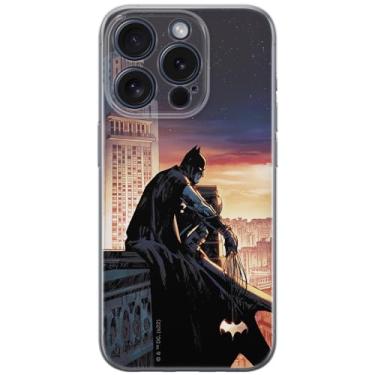 Imagem de ERT GROUP Capa de celular para iPhone 15 PRO original e oficialmente licenciada DC padrão Batman 060 perfeitamente adaptada à forma do celular, capa feita de TPU